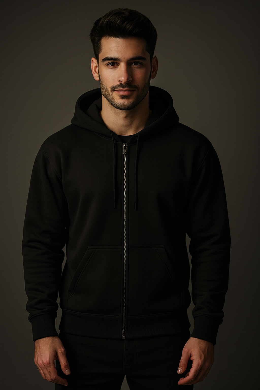 Men's Full Sleeves Zipper Hoodie with Mask